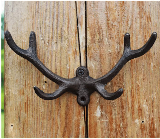 Cast Iron Wall Hanger Horns 20cm Grey 9470 Lal-sz