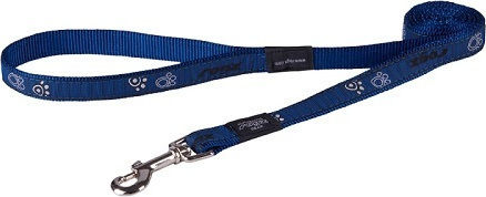 Rogz Dog Leash/Lead Strap Fancy Navy Paw in Blue color