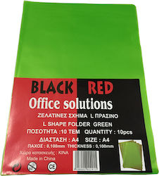 Ζελατινη A4 Pp Σχημα L Πρασινη 100 Mic Black Red 10 Tem