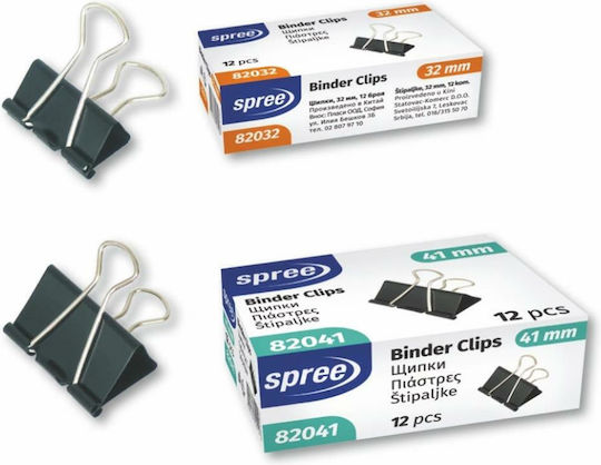 Κλιπ Μεταλλικά Μαύρα Ωμέγα 32mm Spree 12 Τεμ 82032 Spree
