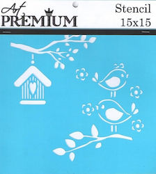 Schablonen Art Premium 2900616 – 15x15cm – Vögel