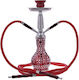 Al Malik Ναργιλές Khouribga Cristal Διπλός Κόκκινος 38cm 18563