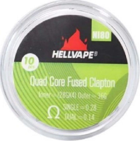 Hellvape Ni80 Quad Core Fused Claptons Widerstände 10 Stück 0.28ω