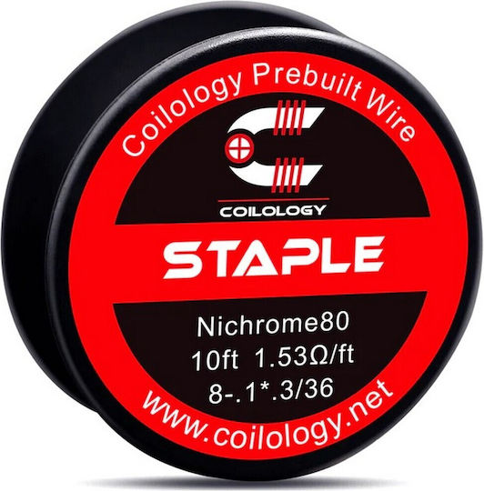 Coilology Staples Vorgefertigte Spule Draht Ni80 8-.1*.3/36 1,53 Ohm/ft 3m