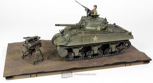 1/32 U.S. Medium Tank Sherman M4A3 75 Vvss Suspension & 57° Glacis Direct Vision Scope Training Vehicle C Company 10th Tank Battalion 5th Armored Division New York 1943 W 1 Figure