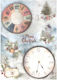 Rice Paper Decoupage A4 Christmas Clocks R1641