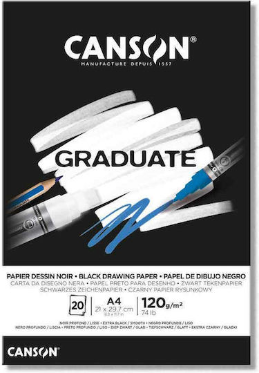 Zeichenblöcke Graduate Schwarzes Canson A4 21x29,7 cm