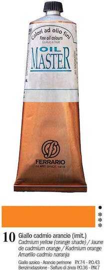 Ferrario Set Ölfarben 10 Cadmiumgelb Orange Schatten 150ml 1Stück