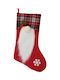 Christmas Decorative Fabric Red Socks with Dwarf L47xW29cm (Μiscellaneous Designs)