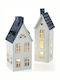 Euronova Christmas Decorative House White 8cm. 2pcs