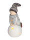 Euronova Figurină De Crăciun Băiat Glob De Zăpadă Led 12x11x21,5 Cm