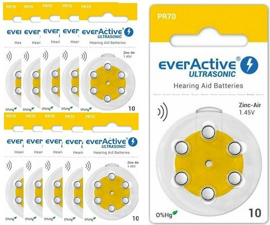 EverActive Ultrasonic Батерии За Слухови Апарати 10 1.4V 60бр