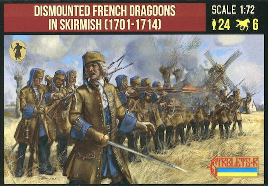 254 1/72 Dismounted French Dragoons In Skirmish 1701-1714 Spanish Succession War