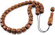 Ebony Worry Beads with 33 Beads Brown 1.4cm