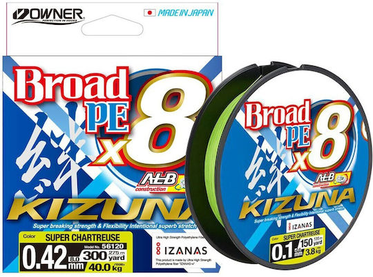 Fishing Filament Kizuna Super Chartreuse 300m Owner 0.29 mm