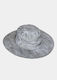 Grey Metallic Fabric Hunting Hat Gray
