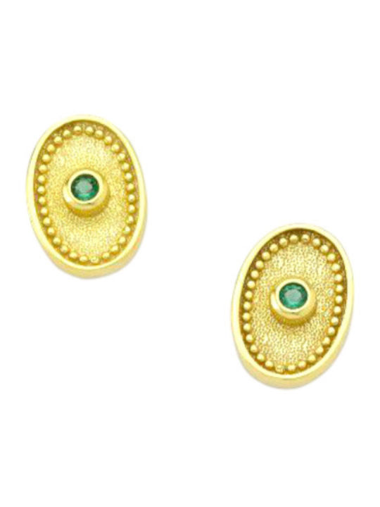 Silver Union Earrings made of Silver Gold Plated with Stones