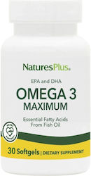 Nature's Plus Omega 3 Maximum Ιχθυέλαιο 30 μαλακές κάψουλες Nature's Plus Omega 3 Maximum Ιχθυέλαιο 30 μαλακές κάψουλες