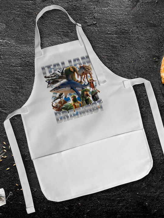 Koupakoupa Italian Brainrot Kids Apron White 22x40cm