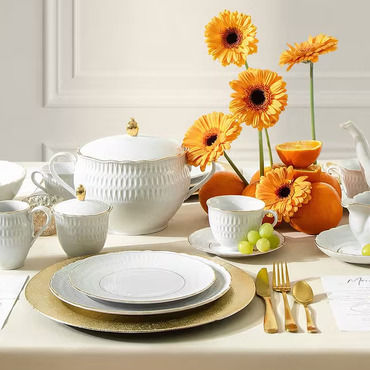 Cmielow Gold Porcelain Dinnerware Set 72pcs