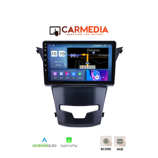 Carmedia Ηχοσύστημα Αυτοκινήτου για Ssangyong Korando 2014 (Bluetooth/USB/WiFi/GPS/Apple-Carplay/Android-Auto) με Οθόνη Αφής 9"