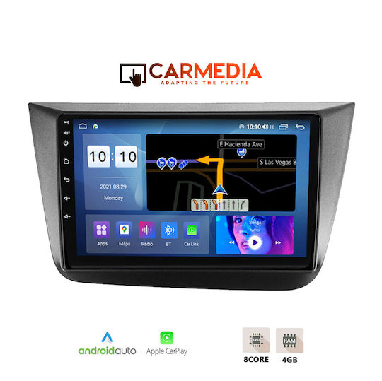 Carmedia Car Audio System for Seat Altea 2004-2015 (Bluetooth/USB/WiFi/GPS/Apple-Carplay/Android-Auto) with Touch Screen 9"