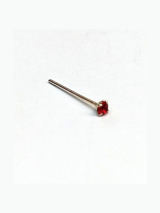 Amalfi Accessories Nasenpiercing aus Silber Silber / Rot