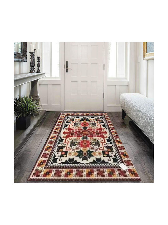 SpitiBazaar Anti-slip Rug Rectangular Summer Red