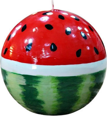 Handgemachte Kerze Kugel Wassermelone P43 Cm