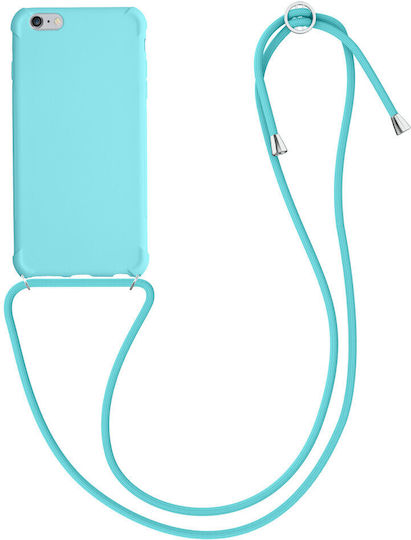 KWmobile Silicone / Plastic Back Cover with Green Neck Strap for iPhone 6/6s Plus Realme 6 / 6s