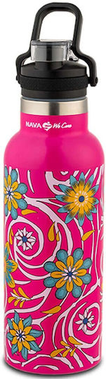 Nava "we Care" Recycelbar Flasche Thermosflasche Rostfreier Stahl / Kunststoff 500ml Pink