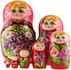 Authentische Bambuska Matrioska Blumen 22cm 7 Stück