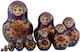 Runde Bambus Püppchen Matrioska Blaue 14cm 10 Stück
