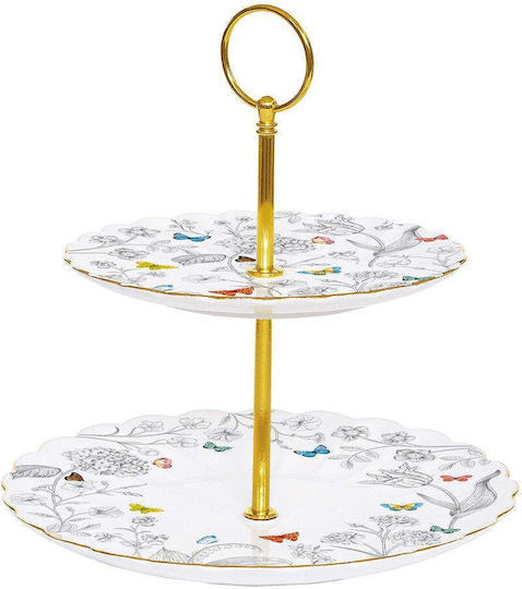 Ορντεβιέρα 2 Θέσεων Fleurs Papillons 1284flep Φ16/21cm Multi Easy Life Πορσελάνη