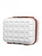 Miss Lulu Lightweight Hard Shell Abs Vanity Case White 24.5 Cm 30.5 Cm 15 Cm