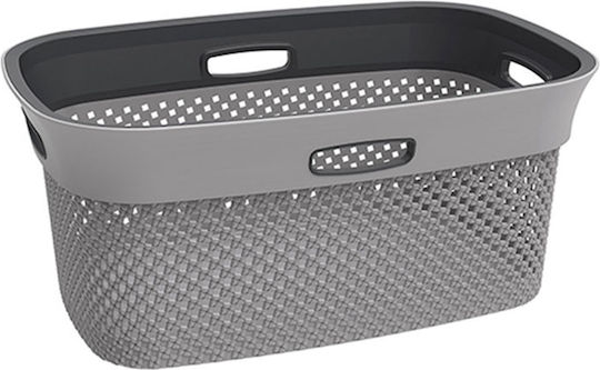 Woolly Gray Plastic Laundry Basket 59x39x26cm 45L 1.37kg with Four Handles Dea Home Italy