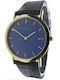 Intima Moda Women's Watch with Black Leather Strap