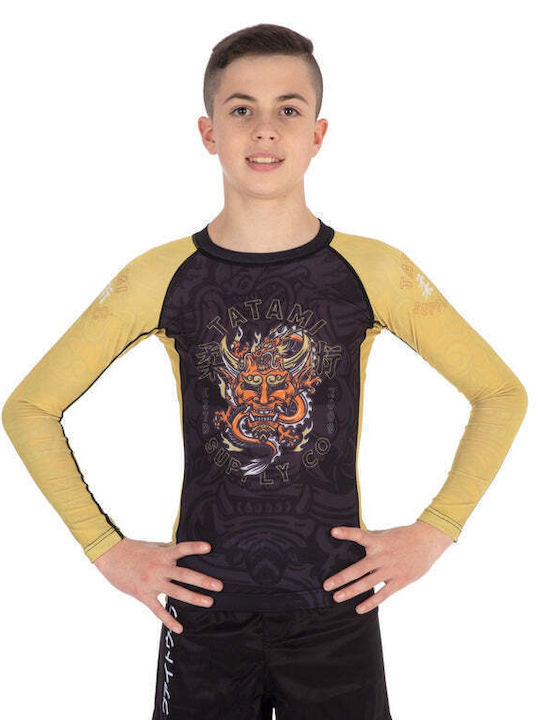 Детска Дълга Ръкави Rashguard Tatami Devils Game Eco Tech Recycled Черно