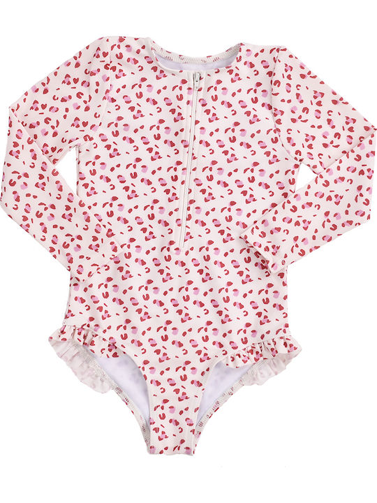 Swim Essentials Ολόσωμο Μαγιό Upf50+ Μακριά Μανίκια "old Pink Leopard"