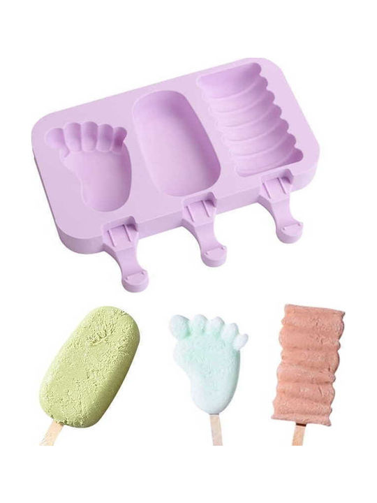 Cake Land Backform Eiscreme / Eislutscher Silikon 3 Plätze 14.9x19.3cm 1cm