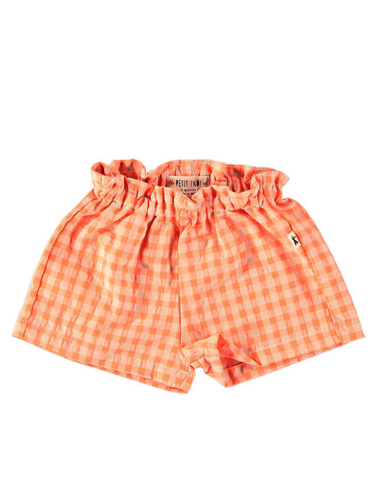 Petit Bateau Șort/Salopetă Copii din Material Textil Καρό Fluo Shine