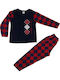 Rhombus Boys Fleece Pajamas Burgundy W23