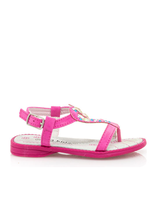 Kindersandalen Antrin Love-75 Fuchsie Peep-Toes
