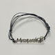 Kymi Christening Charm Bracelet Blue 1 Piece Mpampas-Asimi Metaliko Mple Kordoni