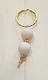 Baby Unicorn Christening Charm Keychain Metal Pink 25 Pieces