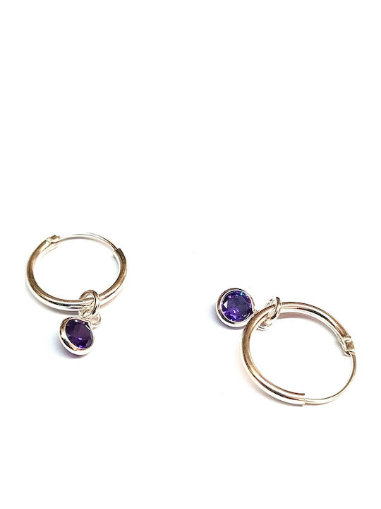 Amalfi Accessories Kids Earrings with Stones from Silver Purple