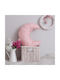 Μαξιλάρι Φεγγάρι Ροζ Τύπωμα Floral Sweet Bunny 35x30