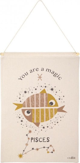 Decorațiuni de perete pentru copii Nattiot Little Pisces Natural 40x50 100% Bumbac