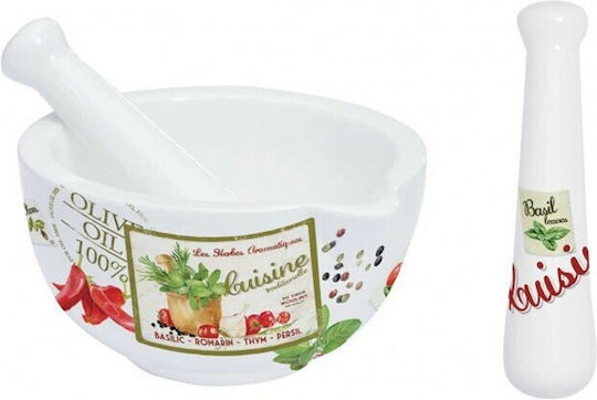 Porcelain Mortar and Pestle Set 12 cm Easy Life R0073vhck