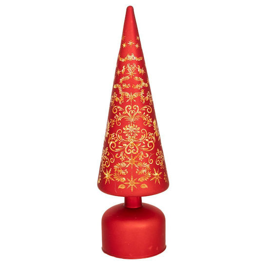 Christmas Decorative Illuminated Glass Tree 31cm Battery Red